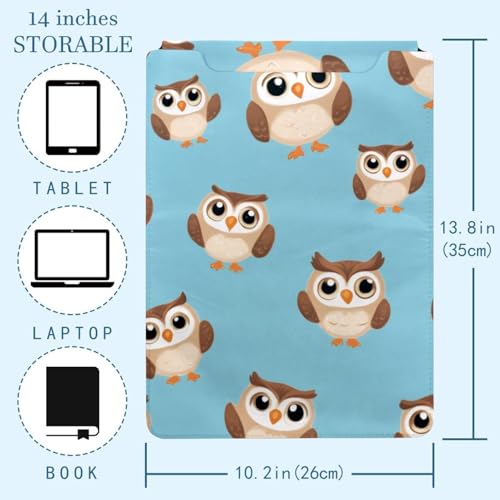 Funda para portátil de 35 x 25,9 cm con diseño de búho azul y protección acolchada antiprocesos 4