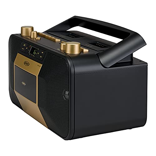 Jensen Mcr-1500 Vintage Stereo Portable Cd/Mp3 Dual Cassette Deck Recorder Boombox, Led Display, Am/Fm Radio, Bass Boost (Exclusive) (Champagne Gold) #TOP3