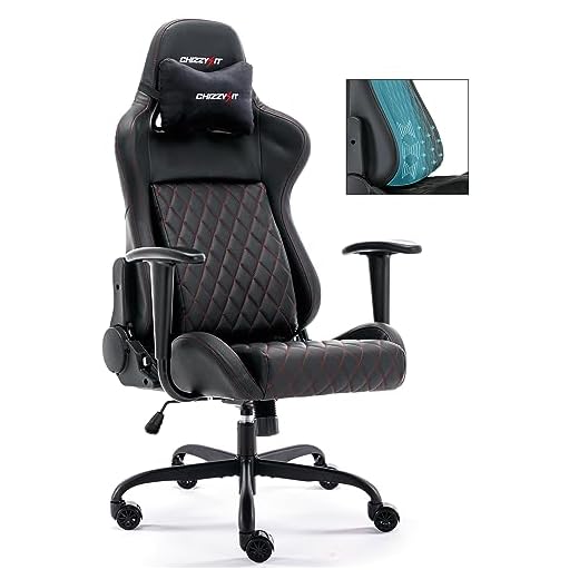 Computer Gaming Chair Office Chair, Ergonomic Gaming Chair with Built-in Airbag Lumbar Support & 4D Armrests & Magnetic Headrest, Adjustable Height & Reclining High Back Gamer Chairs for Adults