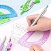 ZZTX Compass and Protractor Set for Geometry, 180-Degree Protractor and Compass for Students, Math Drawing Tools, 3 Colors