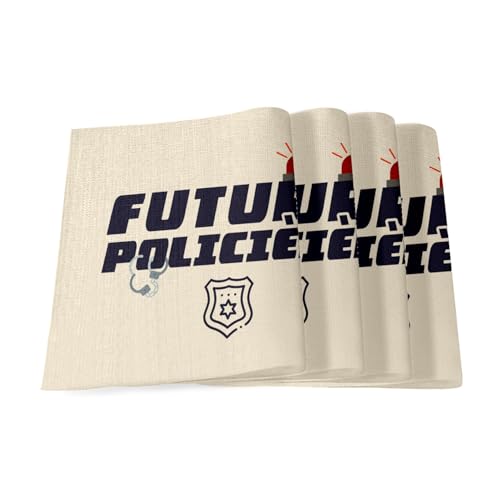 Set de table en lin future policière à offrir pour une vocation - 2