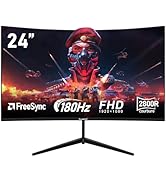 Gawfolk Écran PC 24 Pouces incurvé Gaming Moniteur 180hz, fhd 1080p 1ms sans Lunette, freesync, 1...