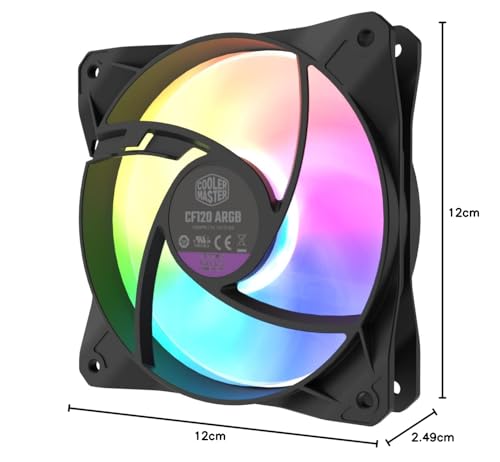 Cooler Master CF120 ARGB Case Fan - 120mm High Performance | Computer Case Fan | ARGB Lighting Controlled Via Motherboard | Noise Reduction Tech | Rifle Bearing - Image 3