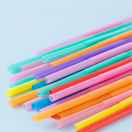 100 pitillos flexibles de plástico para fiesta miniatura 5