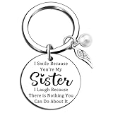 Davrock Funny Sisters Gifts From Sister Keychain Birthday Gifts For Sisters Keychain Big Sister Gift Small Christmas Valentines Day Gift