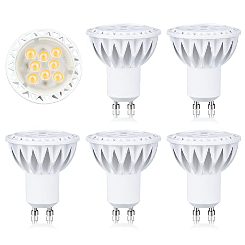 BAOMING GU10 LED Bulbs Dimmable, Neutral White 4000K, 50W Halogen Equivalent, 220-240V 450 Lumen 38° Beam Angle, Pack of 6