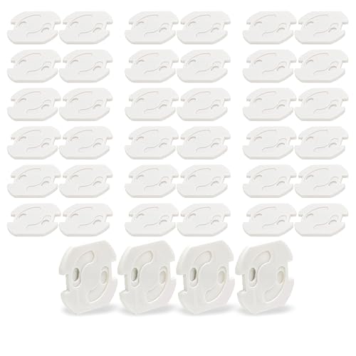 BIGtec tapa enchufes para bebes 40 piezas protector enchufes para bebes de enchufes con protección para niños protección contra enchufes para niños regletas protección con mecanismo giratorio