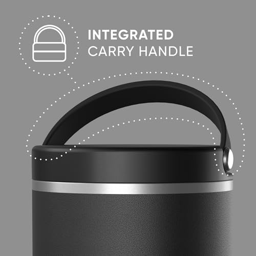 Image of Hydrapeak 25oz Stainless Steel Vacuum Insulated Food Jar for Hot Food and Cold Food, Wide Mouth Leak-Proof Soup Jar for Adults, 10 Hours Hot and 16 Hours Cold (Black)