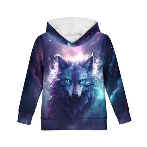 Image of GLUDEAR Teen Boys Girls Novelty Animal Galaxy Hoodies Sweatshirts Pullover