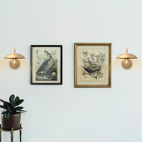 Image of Pathson Adjustable Wall Sconce, Industrial Swing Arm Wall Lamp Hardwired with Metal Base, Retro Indoor Wall Light Fixtures Decor for Hallway Bedside Living Room (Brass 2-Pack)