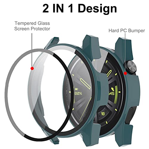 Miimall Case Compatible with Huawei Watch GT 3 46mm Tempered Glass Screen Protector - Image 3