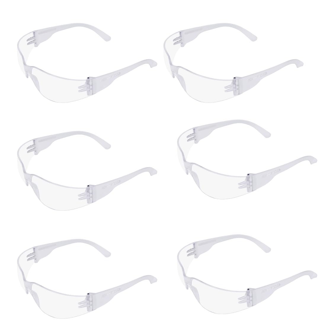 FRONTIER FT101(CLEAR) Lightweight Safety Glasses | Wrap Around Frameless Style with Flexible Temples Safety Eyewear | Polycarbonate Lens with Excellent Field of Vision Safety Goggles | Pack of 6-image-11
