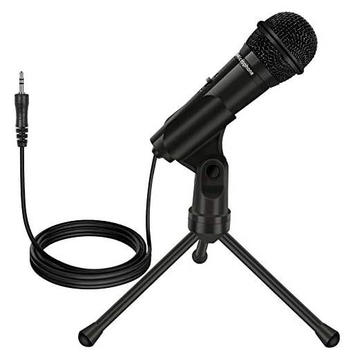 Desktop Microphone,3.5mm Jack Professional Condenser Microphone with Foldable Tripod Stand for PC Laptop Desktop Computer for Recording,Gaming,Streaming Broadcast