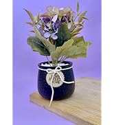 The Cozy Store Artificial Flower Pot | Black Ceramic Textured Planter for Tabletop Decor | Gift f...
