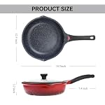 Vinchef 11Inch/5QT Nonstick Skillet, Red - Image 3
