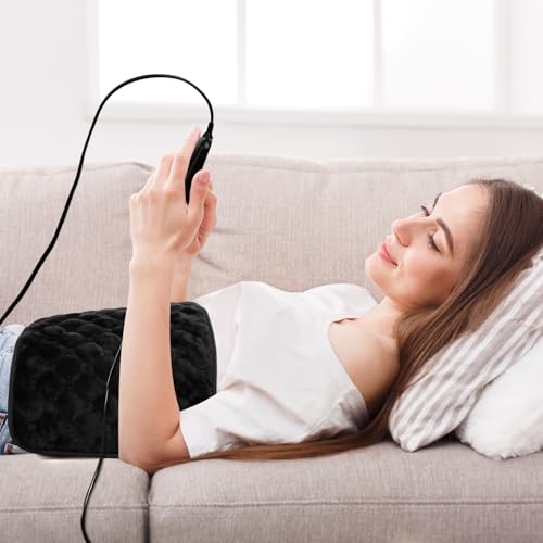 UTK XL Heating Pad for Back, Electric Heat Pad for Period Cramps Pain Relief, Soft Thicken Flannel Fabric Machine Washable, Birthday Gifts for Women Mom, 6 Heat Settings & Auto-Off, 12" x 24
