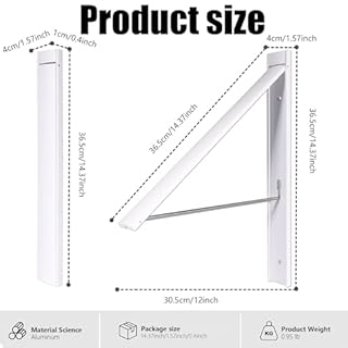 Ithywat Retractable Clothes Drying Rack，Space Saver Wall Mounted Folding Hanger for Laundry Room, Closet Storage Organization, Easy Installation Aluminum Dryer White