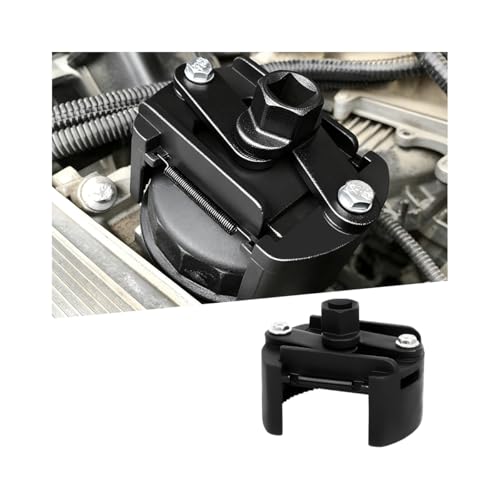 ANFTDCO Car Oil Filter Wrench Removal Tool, Adjustable 2.36 Inch to 3.15 Inch Vehicle Oil Filter Cap Socket Wrench with Non-Slip Serrated Jaws, Automotive Accessories, Universal Fit