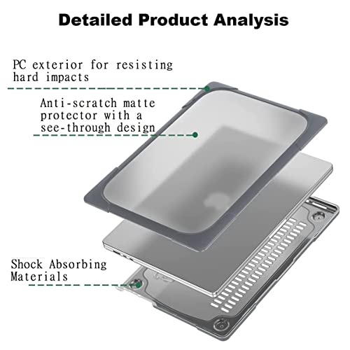 Image of Midkart Kickstand Case Compatible with MacBook Air 13.6 inch M5 M4 M3 M2 Release 2026-2022 A3449 A3240 A3113 A2681 Heavy Duty Hard Shell Shockproof Protecive Cover for MacBook Air 13 inch Case, Grey