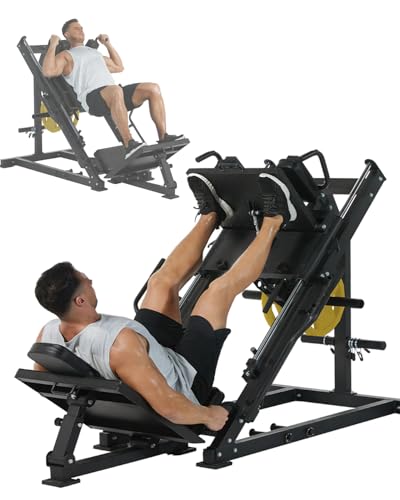 Leg Press Hack Squat Machine, 2 in 1 Leg Press Machines for Home Gym with Linear Bearing, Hack Squat Machine for Full Lower Body Workout with Weight Storage Posts, Black