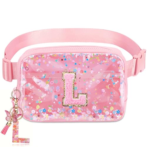 Image of Initial Fanny Pack for Girls - Belt Bag for Teens Kid Teen Girl Kid Birthday Gift Pink L