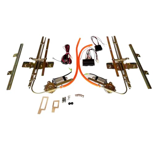 Image of Pair Universal 2-Door Electric Power Window Conversion Flat Glass Installation Kit Compatible with Classic Cars & Custom Street Rods 1932 and up Ford, Chevy, Chrysler, etc. Cars and Trucks