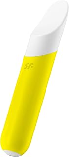 Satisfyer, mini vibrador, 'Ultra Power Bullet 7', 13,5 cm, resistente al agua, recargable, silicona de grado médico, color:amarillo