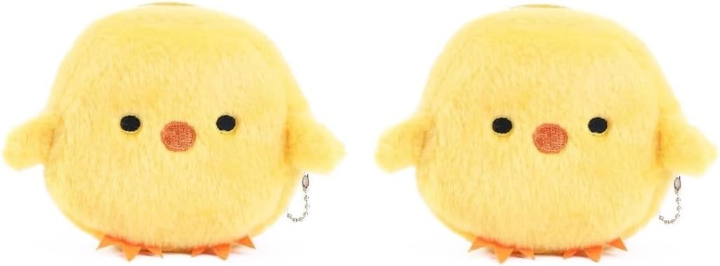 2Pcs Yellow Cute Cartoon Coin Purse,Creative Chicken Fruit Shape Bag for Girls Mini Zipper Purse Wallets Women's Coin Purses and Pouches,Wallets,Card Cases and Money Organizers,Gift for Girls or Women