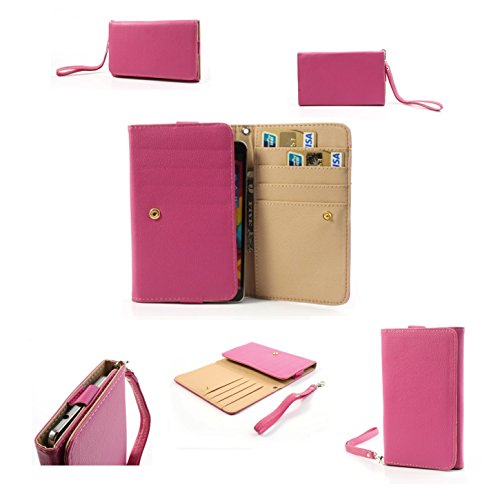 DFV mobile   Smooth Synthetic Leather Cover Premium with Card Case for Huawei Ascend Mate 2 / mate2   Rosa