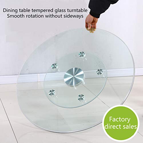 Table de salle à manger rotative fluide en verre trempé résistant