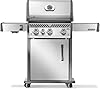 Napoleon Rogue PRO 425 Propane Gas Grill with Infrared Side Burner, Stainless Steel, Durable 4-Burner BBQ