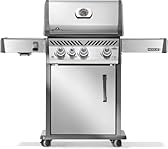 Napoleon Rogue PRO 425 Propane Gas Grill with Infrared Side Burner, Stainless Steel, Durable 4-Burner BBQ