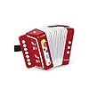 Janod – Confetti Accordion – Pretend Play and Musical Awakening Toy – Holding Strap – Red – from 3 Years Old, J07620