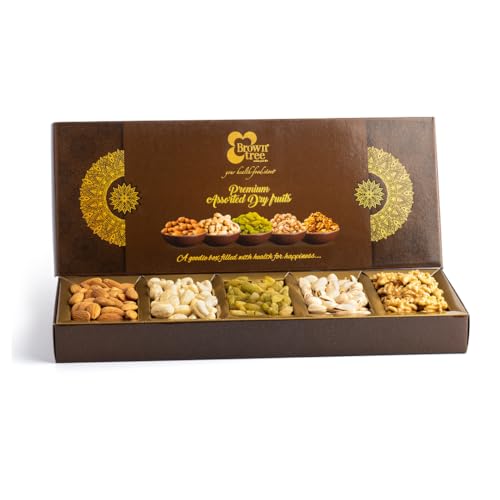 Browntree Premium 5p (230g) | Almonds, Cashews, Raisins, Pista, Walnuts Kernels | Fresh & Healthy Dry Fruits and Nuts for Coworkers, Relatives, and FriendsI ideal gift box for all celebration | Corporate Gift box| Dry Fruit and Nuts Gift Hamper | Unique Gifts for Christmas & New year - Image 4