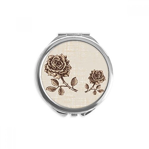 Espejo de bolsillo para maquillaje con estampado de rosa antigua, un detalle ideal de regalo