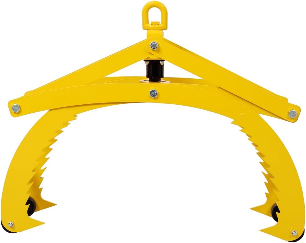 Automatic Grip & Release Log Tongs – 360° Swivel Claw Design, 3300 lbs Capacity for Forklift, Tractor, ATV, Heavy Lifting (25 in open)