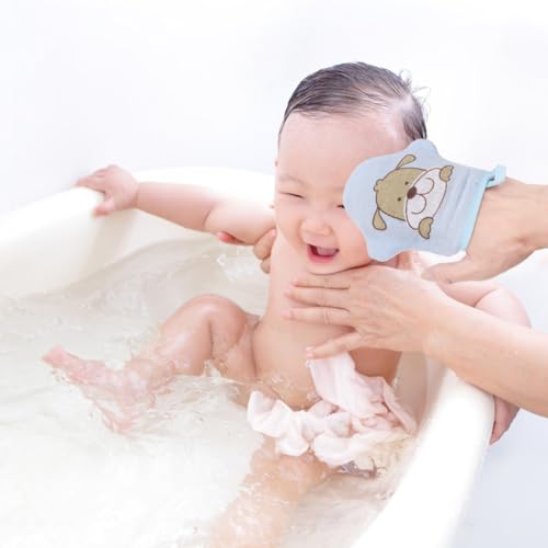 Image of Healifty 2Pcs Baby Bath Sponge Mitts, Soft Animal Washcloths for Newborn and Toddler, Kids Shower Loofah Scrubber Set with Hanging Loop, Dog and Duck