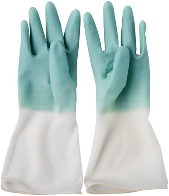 1Pair Lengthen Cleaning Gloves Dishwashing Scrubber Dish Washing Sponge Rubber Tools