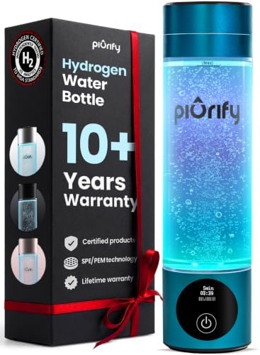 PIURIFY Hydrogen Water Bottle Generator | Up to 6300+ PPB in 3 Cy...