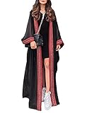 Bsubseach Women Black Chiffon Bikini Swimsuit Cover Ups Long Sleeve Plus Size Loose Beach Kimono...