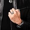 Treasure Bay Biker Jewellery 925 Sterling Silver Skull Biker Gothic Punk Rocker Ring (Z+3) #2