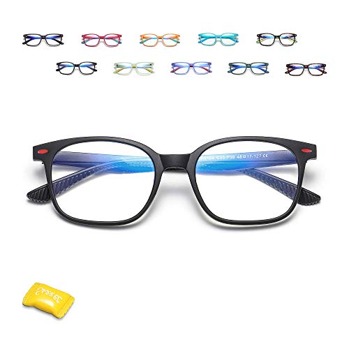 Payant Kids Blue Light Blocking Glasses - Blue Light Glasses for Kids Girls Boys Age 7-12, UV Protection, Gaming Glasses Anti Bluelight Glasses for Computer Eye Strain Kids - Black