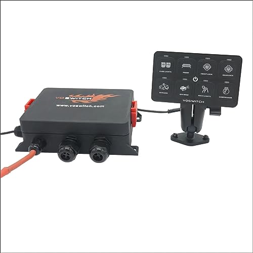 Voswitch UV100 Universal 8 Gang Programmable Switch Panel for Truck + UTV + Boat | Waterproof Power Module | Streamlined Vehicle Power Control