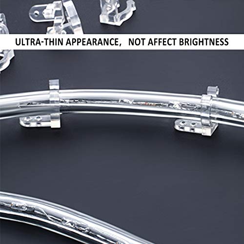 Jubaopen 200 Stück LED Clips Halter LED Lichtschlauch Befestigungsclips mit 400 Stück Schrauben Klar PVC Licht Befestigungsclips Montagehalterung LED Strip für LED Lichtröhre Rohrwandhalterung