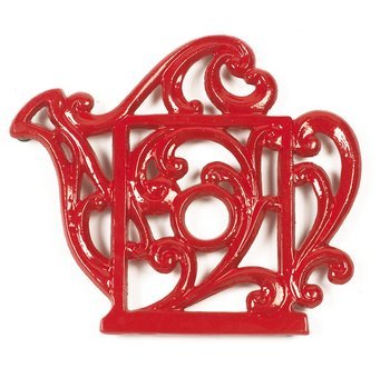 Black Country Metal Works Red Heavy Duty Cast Iron Kettle Trivet (Red)