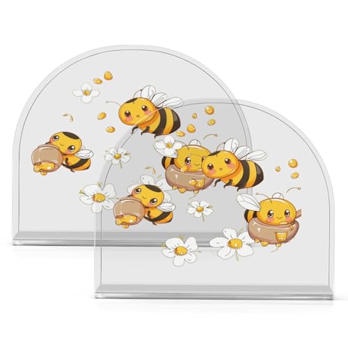 ALAZA Cute Bee Flower Napkin Holder for Table Cocktail Farmhouse, Paper Napkins Dispenser for Home Kitchen Coffee Shop Dining Room Decor by ALAZA - Image 3