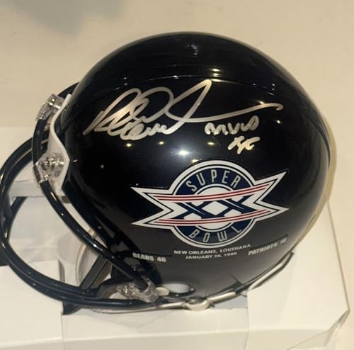 RICHARD DENT Signed BEARS SUPER BOWL CHAMPS Mini-helmet Beckett Auth & MVP Ins - Autographed NFL Mini Helmets