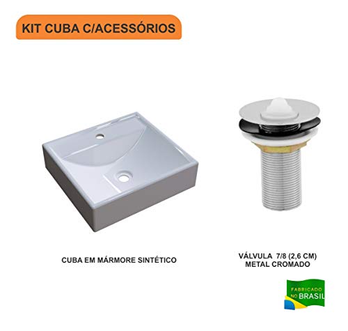 Kit Cuba Q39 C/Válvula Metal 1'' (2,6cm), Compace, Branca