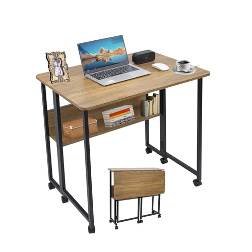 Hjh OFFICE Easy CLAP Klappschreibtisch – 80x50 Cm, Weiß, Metallgestell, Platzsparend, Bis 20 Kg