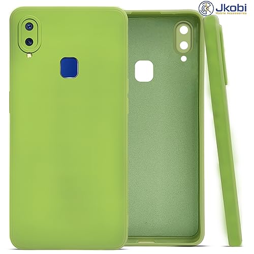 Image of Jkobi Back Cover Case for Vivo Y91 | Vivo Y93 | Vivo Y95 (Matte Finish Silicone with Inside Fiber Cloth |Light Green)